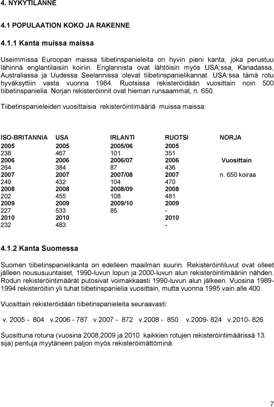 Ruotsissa rekisteröidään vuosittain noin 500 tiibetinspanielia. Norjan rekisteröinnit ovat hieman runsaammat, n. 650.