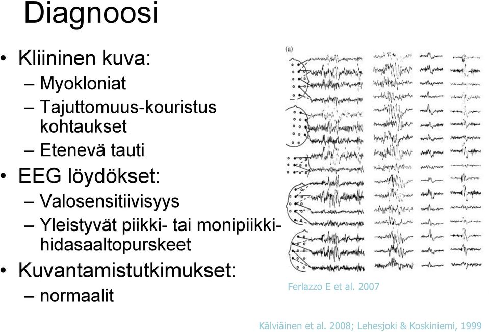 tai monipiikkihidasaaltopurskeet Kuvantamistutkimukset: normaalit