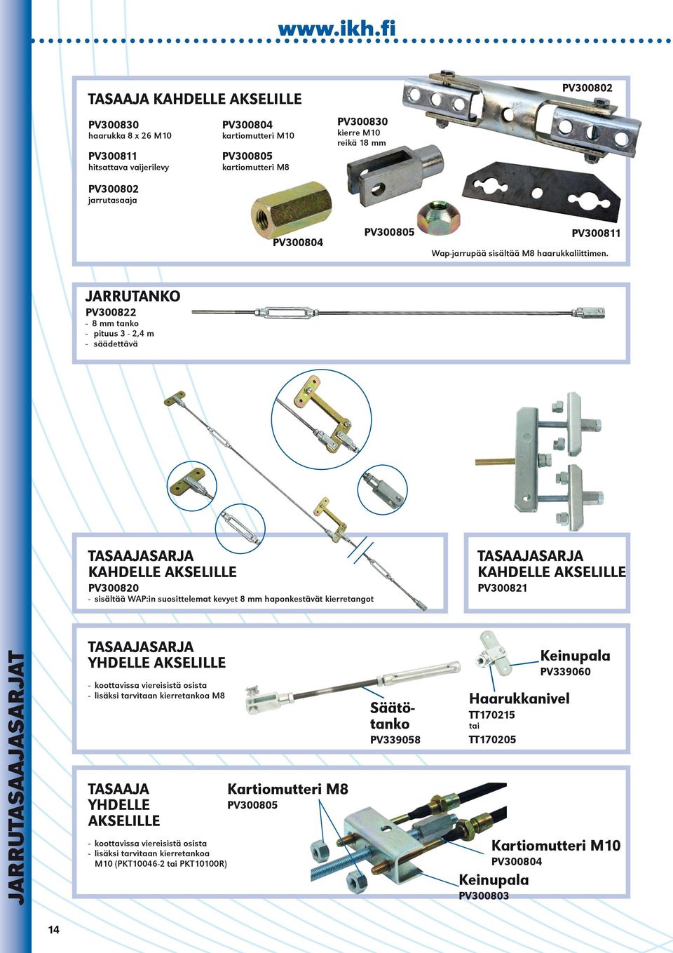 JARRUTANKO PV30022 - tanko - pituus 3-2, m - säädettävä TASAAJASARJA KAHDELLE AKSELILLE TASAAJASARJA KAHDELLE AKSELILLE PV30020 PV30021 - sisältää WAP:in suosittelemat kevyet haponkestävät