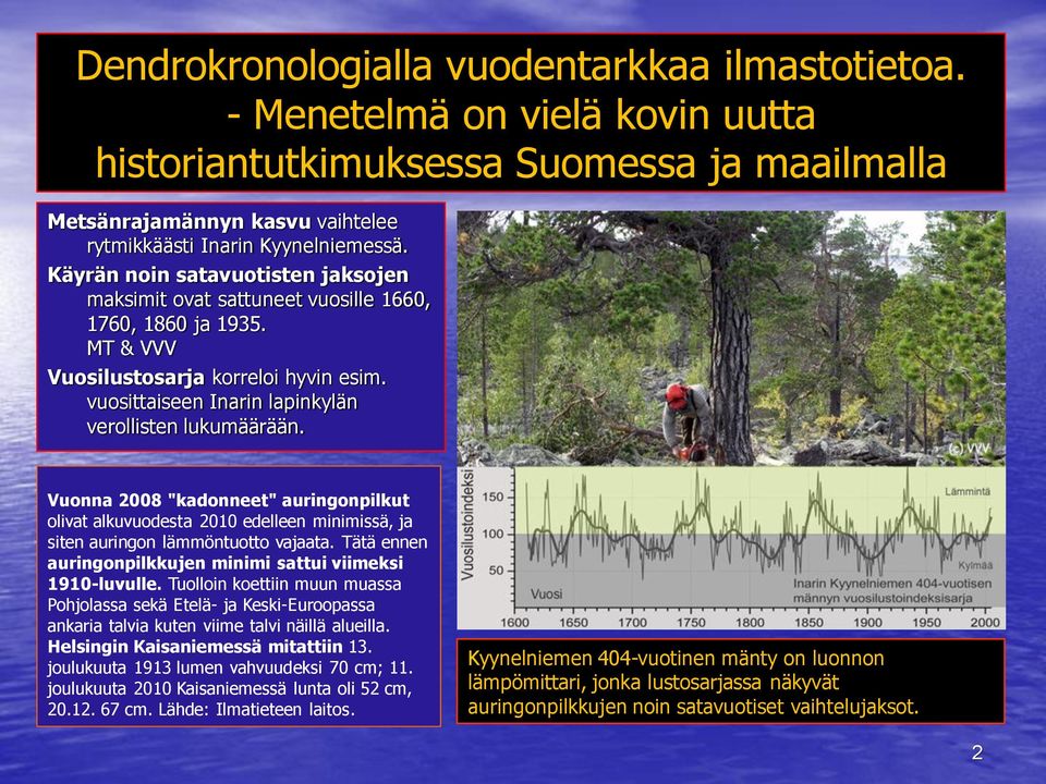 Vuonna 2008 "kadonneet" auringonpilkut olivat alkuvuodesta 2010 edelleen minimissä, ja siten auringon lämmöntuotto vajaata. Tätä ennen auringonpilkkujen minimi sattui viimeksi 1910-luvulle.