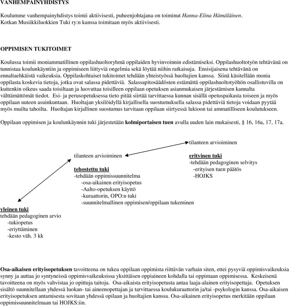 Oppilashuoltotyön tehtävänä on tunnistaa koulunkäyntiin ja oppimiseen liittyviä ongelmia sekä löytää niihin ratkaisuja. Ensisijaisena tehtävänä on ennaltaehkäistä vaikeuksia.