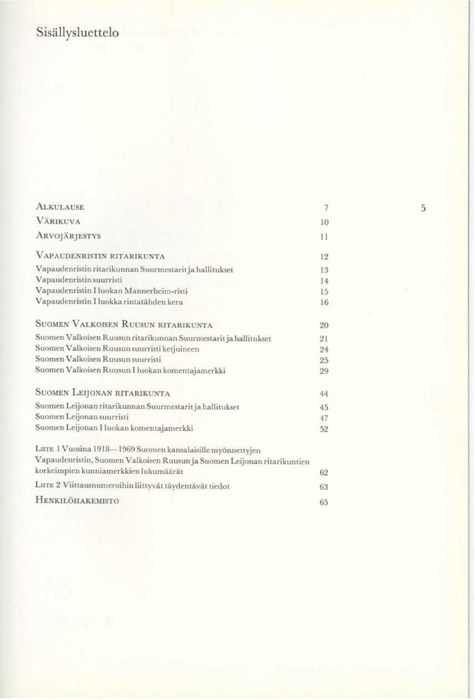 ketjuineen Suomen Valkoisen Ruusun suurristi Suomen Valkoisen Ruusun 1luokan komentajamerkki SUOMEN LEIJONAN RITARIKUNTA Suomen Leijonan ritarikunnan Suurmestaritja hallitukset Suomen Leijonan