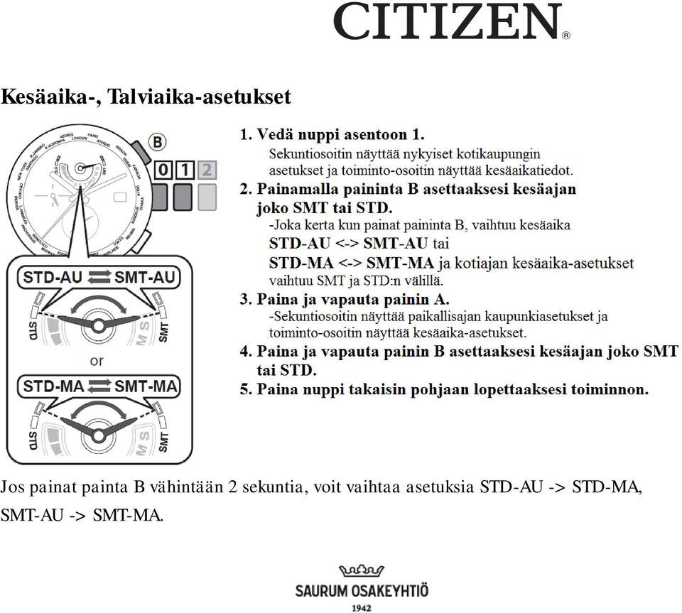 sekuntia, voit vaihtaa asetuksia