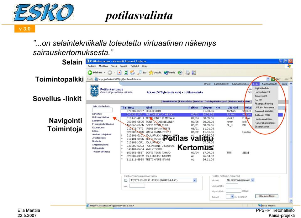 virtuaalinen näkemys sairauskertomuksesta.