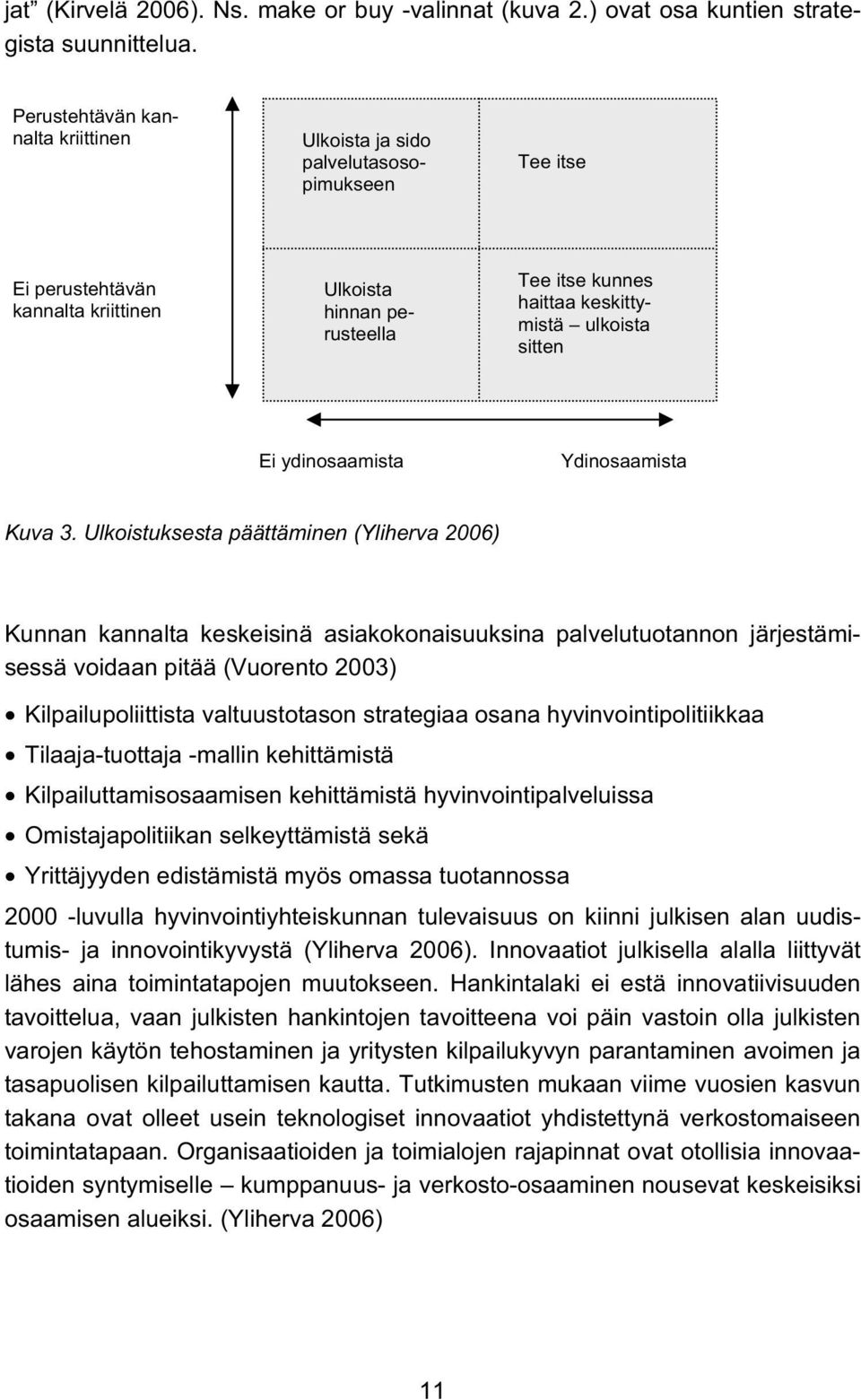 sitten Ei ydinosaamista Ydinosaamista Kuva 3.