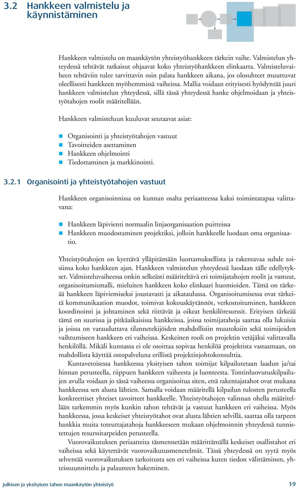 Mallia voidaan erityisesti hyödyntää juuri hankkeen valmistelun yhteydessä, sillä tässä yhteydessä hanke ohjelmoidaan ja yhteistyötahojen roolit määritellään.