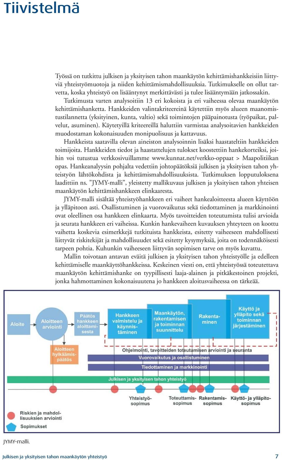 Tutkimusta varten analysoitiin 13 eri kokoista ja eri vaiheessa olevaa maankäytön kehittämishanketta.