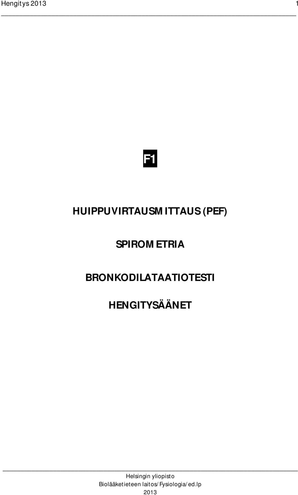 (PEF) SPIROMETRIA