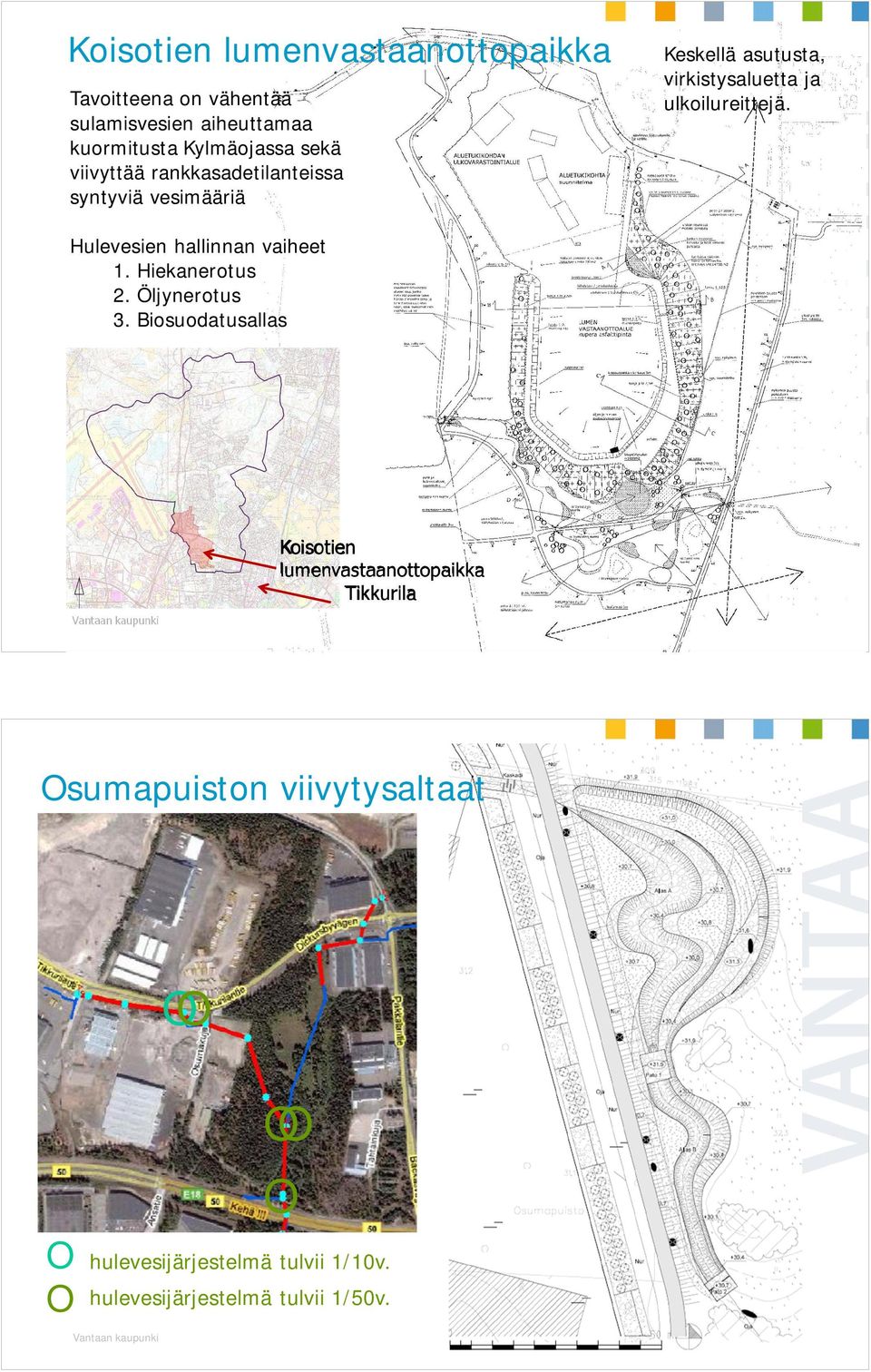 Hulevesien hallinnan vaiheet 1. Hiekanerotus 2. Öljynerotus 3.