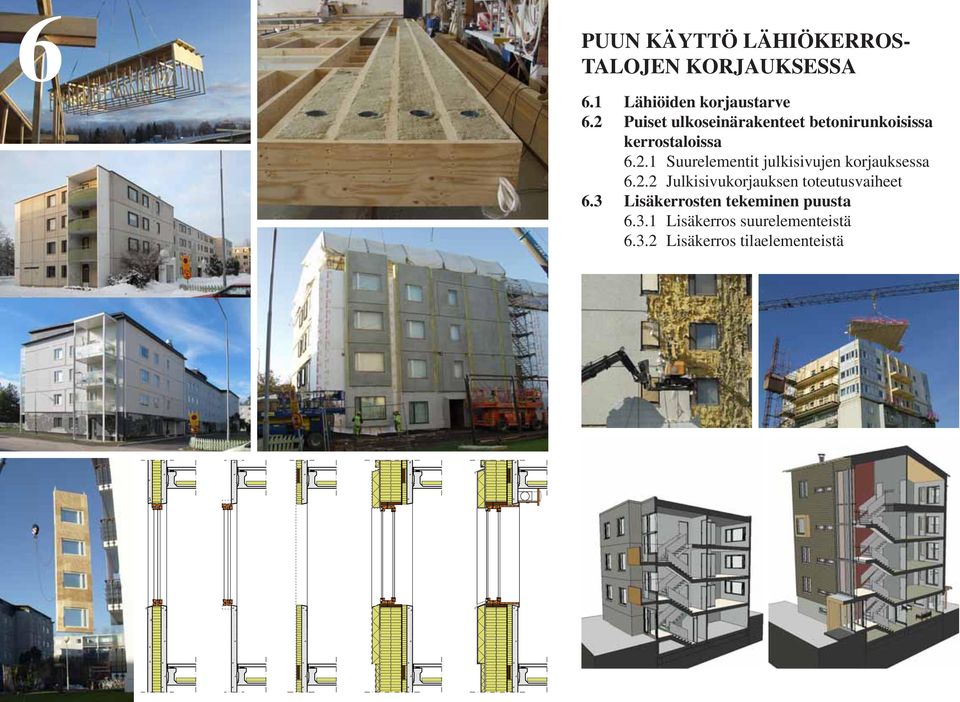 2.2 Julkisivukorjauksen toteutusvaiheet 6.3 Lisäkerrosten tekeminen puusta 6.3.1 Lisäkerros suurelementeistä 6.