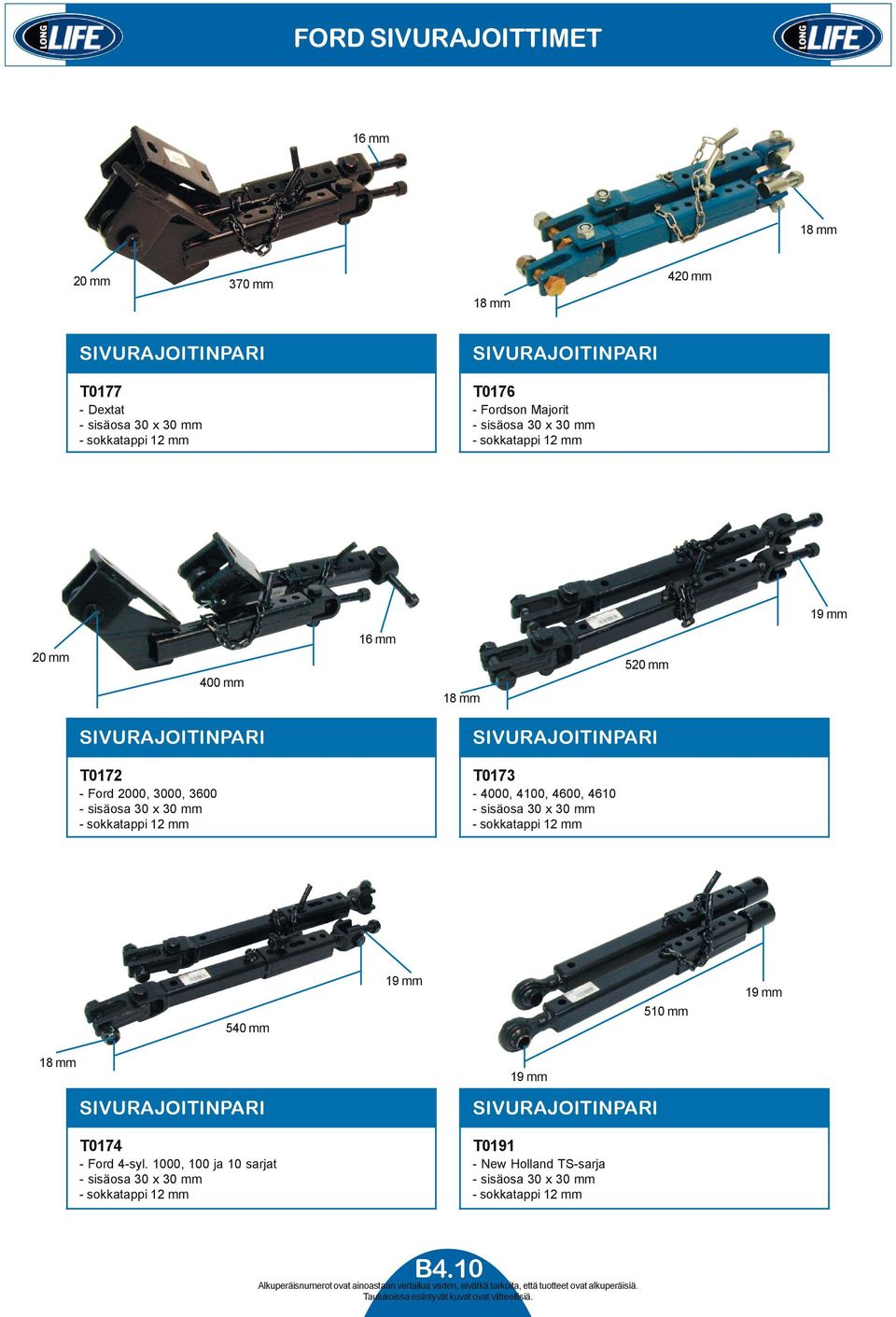 2000, 3000, 3600 T0173-4000, 4100, 4600, 4610 540 mm 19 mm 510 mm 19 mm 18 mm