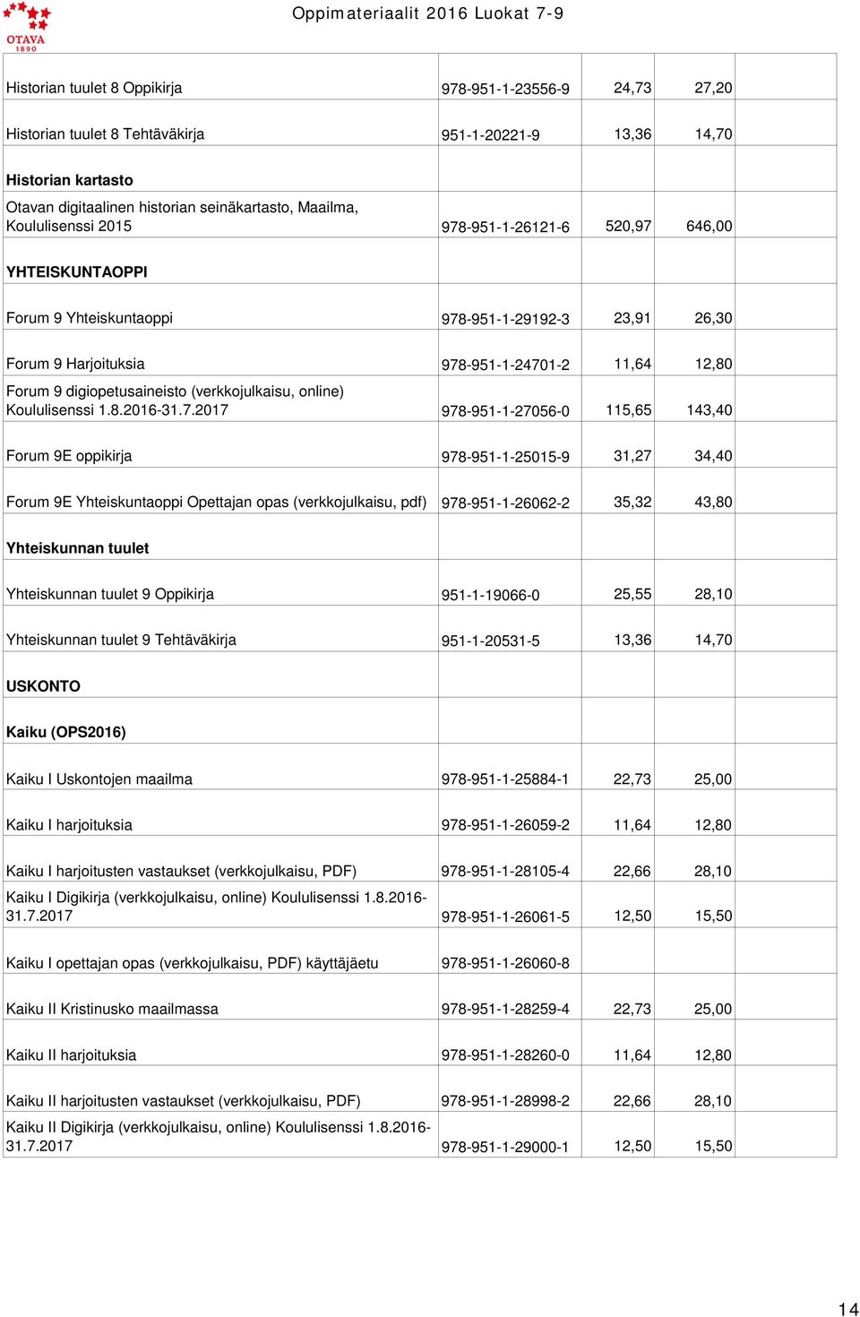 (verkkojulkaisu, online) Koululisenssi 1.8.2016-31.7.