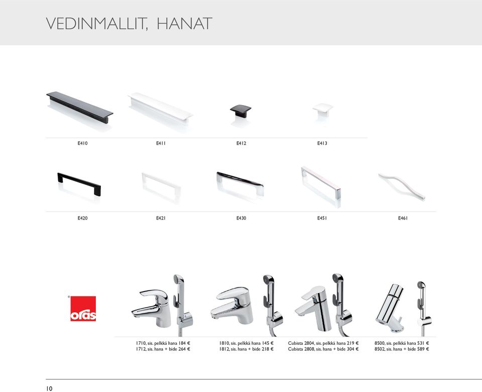 pelkkä hana 145 1812, sis. hana + bide 218 Cubista 2804, sis.