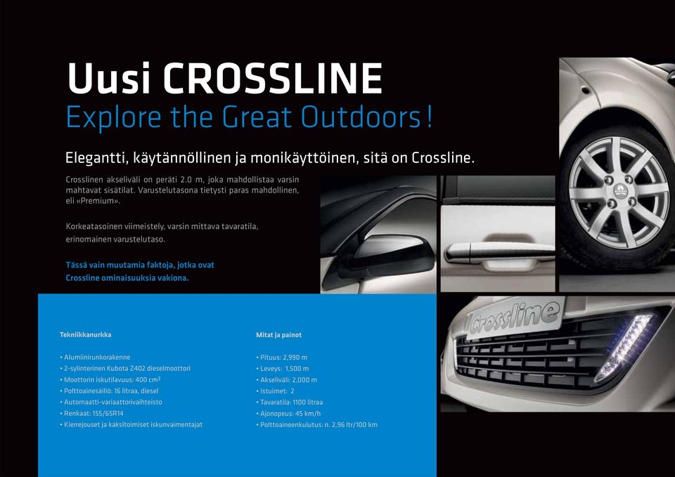 Tässä vain muutamia faktoja, jotka ovat Crossline ominaisuuksia vakiona.