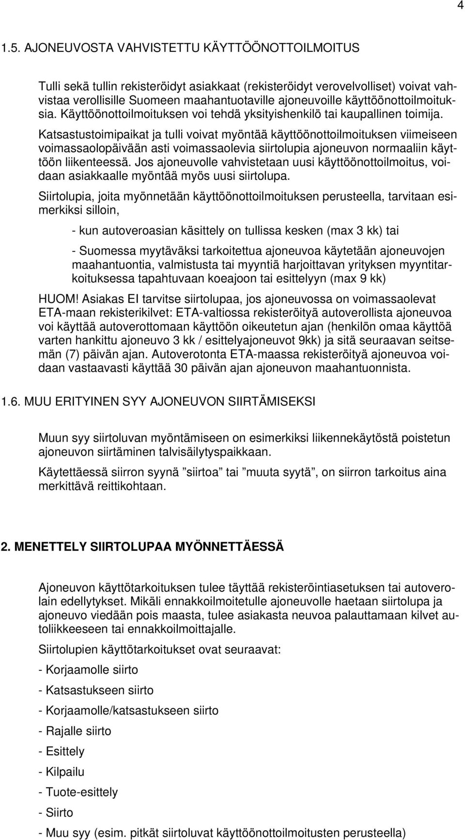 SISÄLLYSLUETTELO SIIRTOLUPA -OHJEESEEN - PDF Free Download