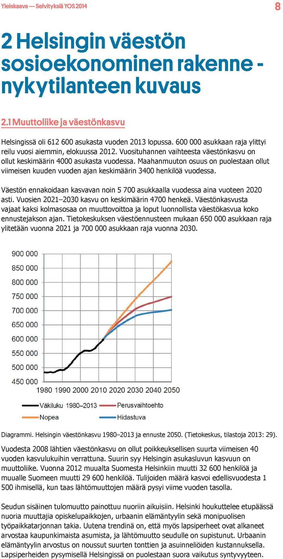 Maahanmuuton osuus on puolestaan ollut viimeisen kuuden vuoden ajan keskimäärin 3400 henkilöä vuodessa. Väestön ennakoidaan kasvavan noin 5 700 asukkaalla vuodessa aina vuoteen 2020 asti.