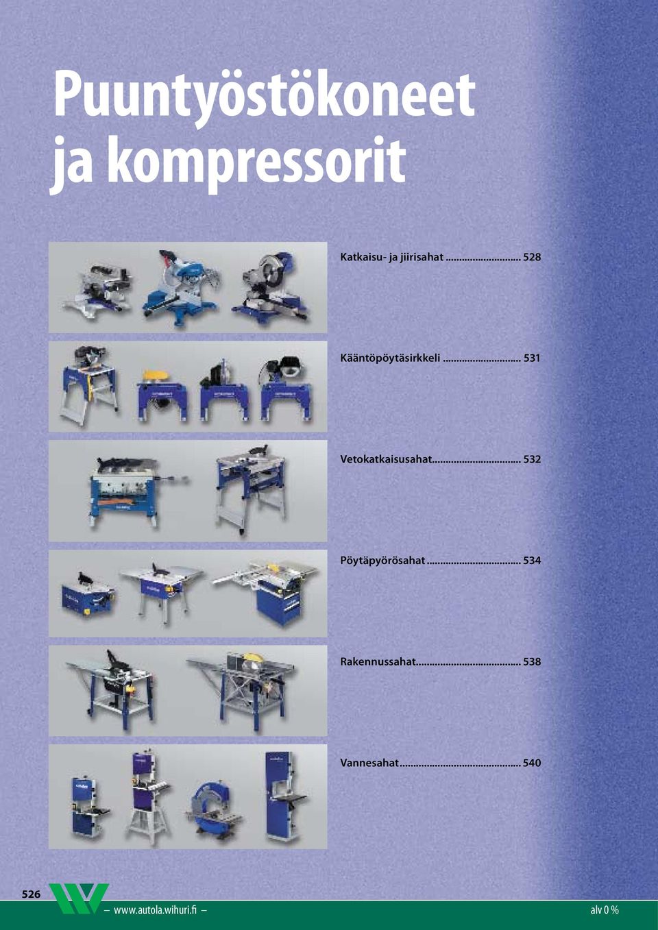 .. 531 PUUNTYÖSTÖKONEET METALLINTYÖSTÖ JA KOMPRESSORIT AGGREGAATIT