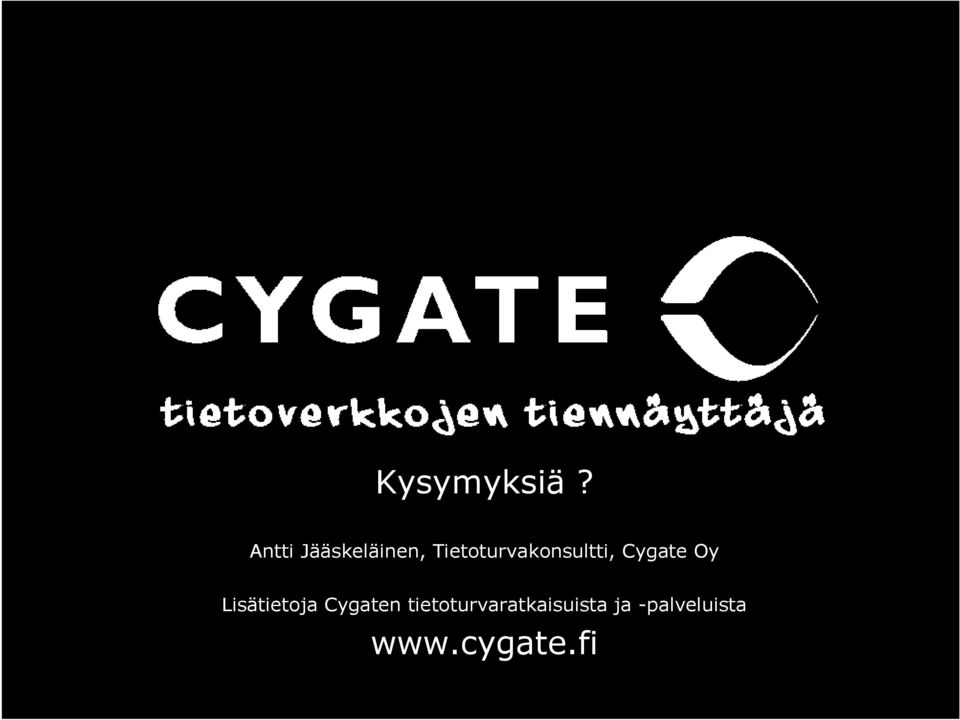 Tietoturvakonsultti, Cygate Oy