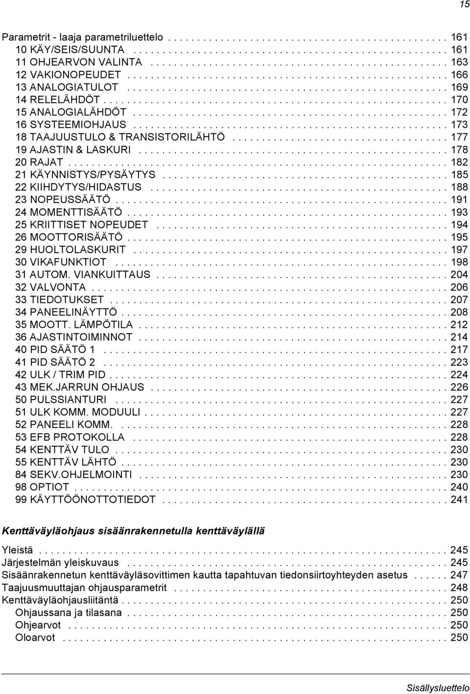 .......................................................... 170 15 ANALOGIALÄHDÖT...................................................... 172 16 SYSTEEMIOHJAUS...................................................... 173 18 TAAJUUSTULO & TRANSISTORILÄHTÖ.