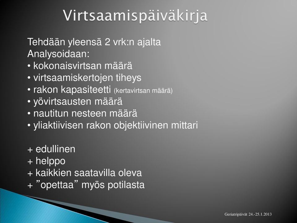 yövirtsausten määrä nautitun nesteen määrä yliaktiivisen rakon