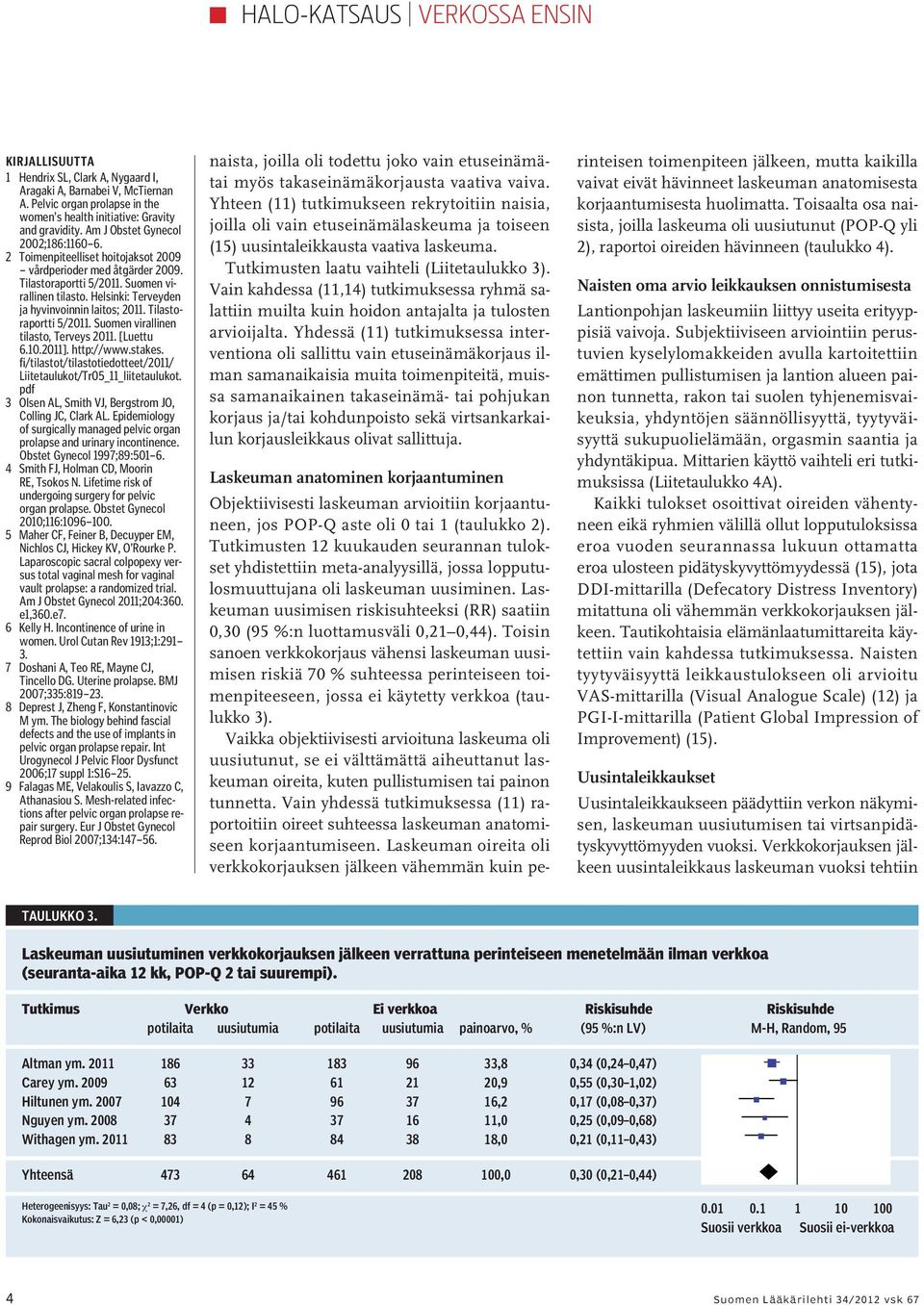 Helsinki: Terveyden ja hyvinvoinnin laitos; 2011. Tilastoraportti 5/2011. Suomen virallinen tilasto, Terveys 2011. [Luettu 6.10.2011]. http://www.stakes.