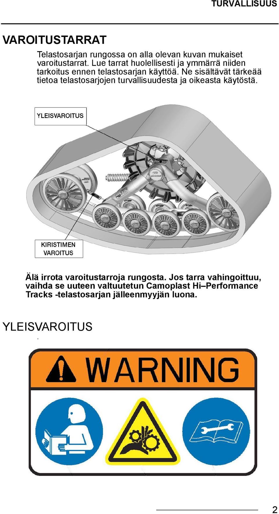 Ne sisältävät tärkeää tietoa telastosarjojen turvallisuudesta ja oikeasta käytöstä.