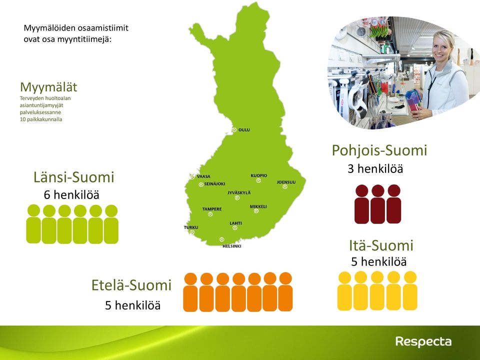 palveluksessanne 10 paikkakunnalla Pohjois-Suomi