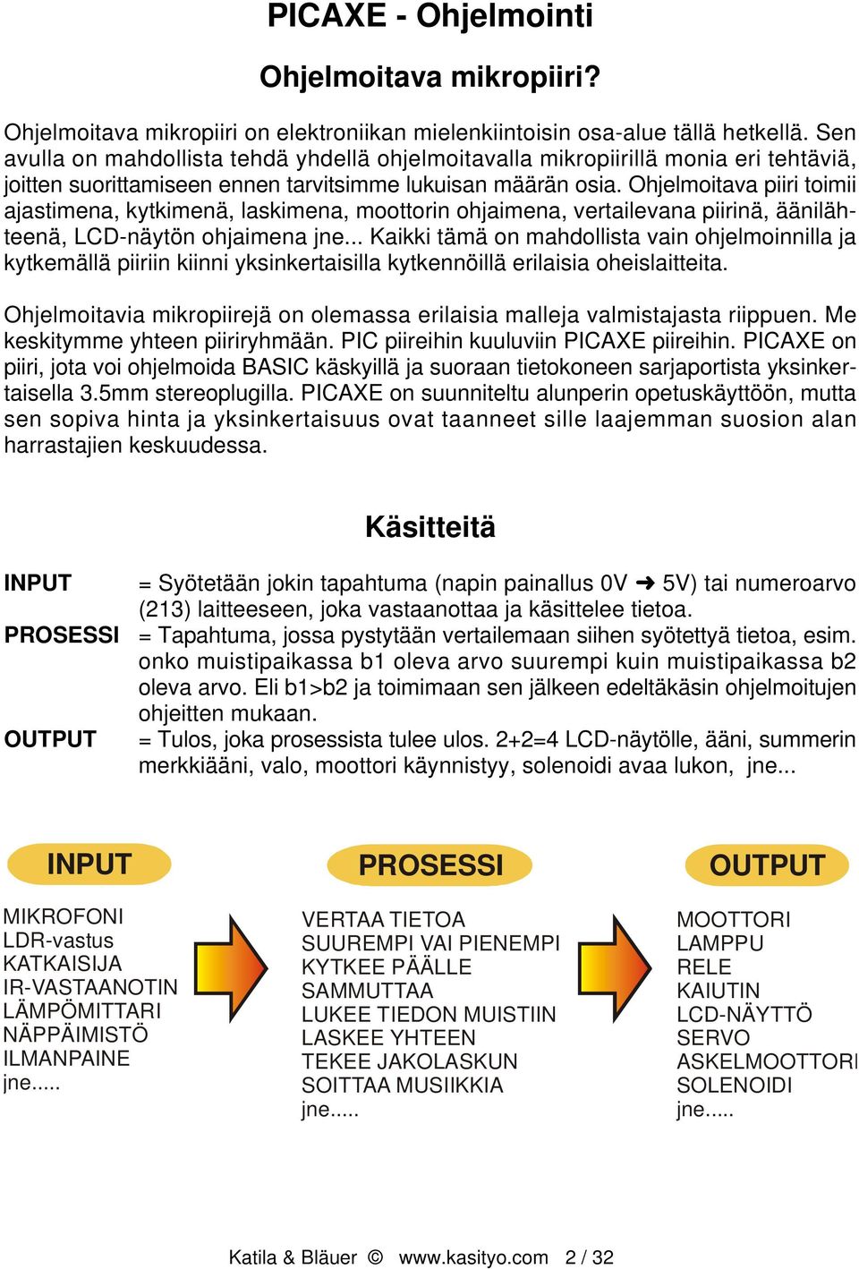 Ohjelmoitava piiri toimii ajastimena, kytkimenä, laskimena, moottorin ohjaimena, vertailevana piirinä, äänilähteenä, LCD-näytön ohjaimena jne.