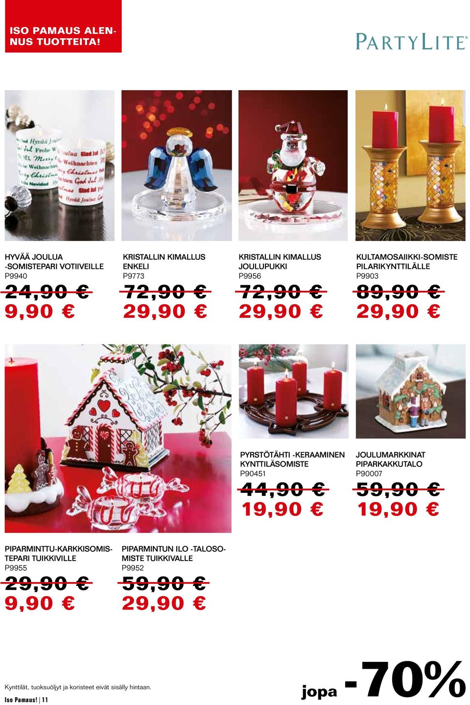 -keraaminen kynttiläsomiste P90451 4 1 Joulumarkkinat Piparkakkutalo P90007 5 1