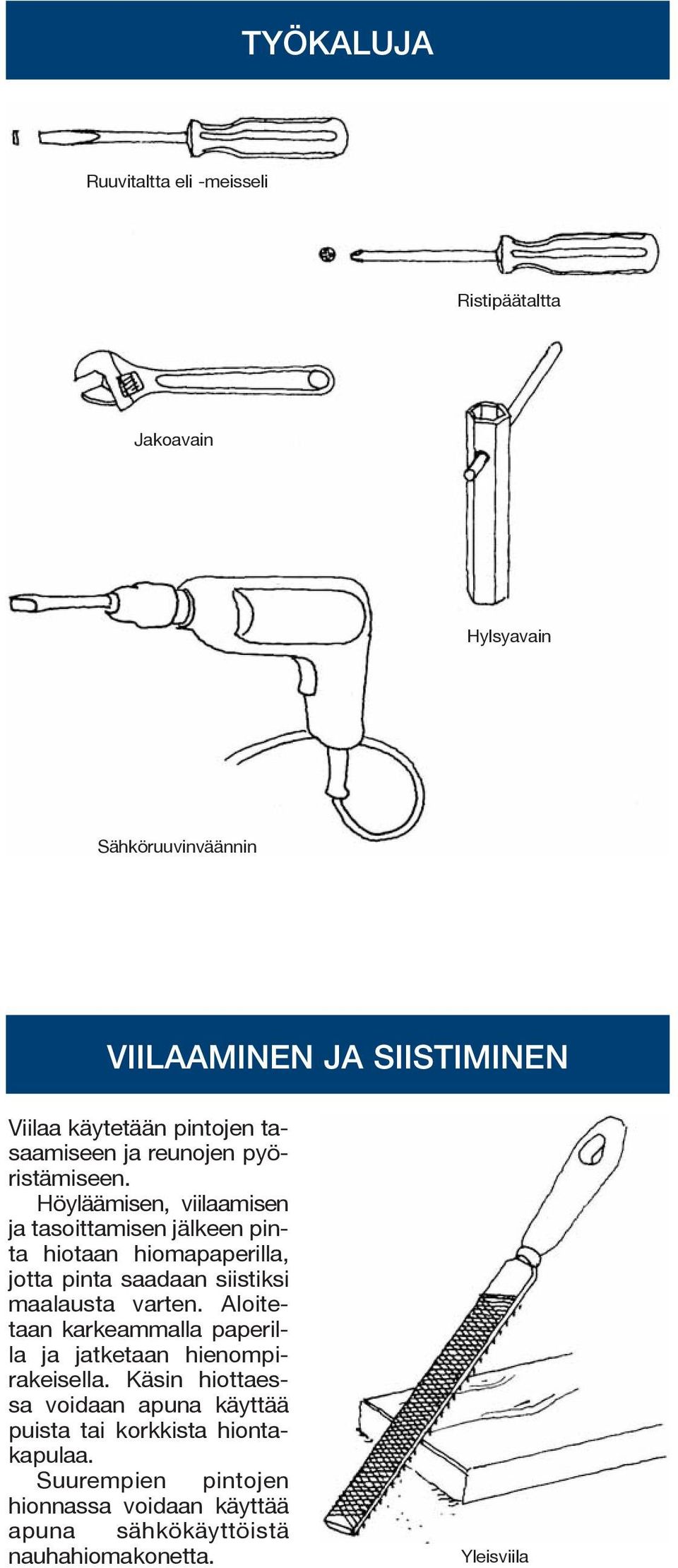 Höyläämisen, viilaamisen ja tasoittamisen jälkeen pinta hiotaan hiomapaperilla, jotta pinta saadaan siistiksi maalausta varten.