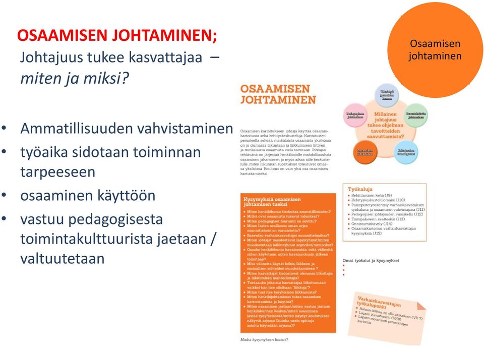 Osaamisen johtaminen Ammatillisuuden vahvistaminen työaika