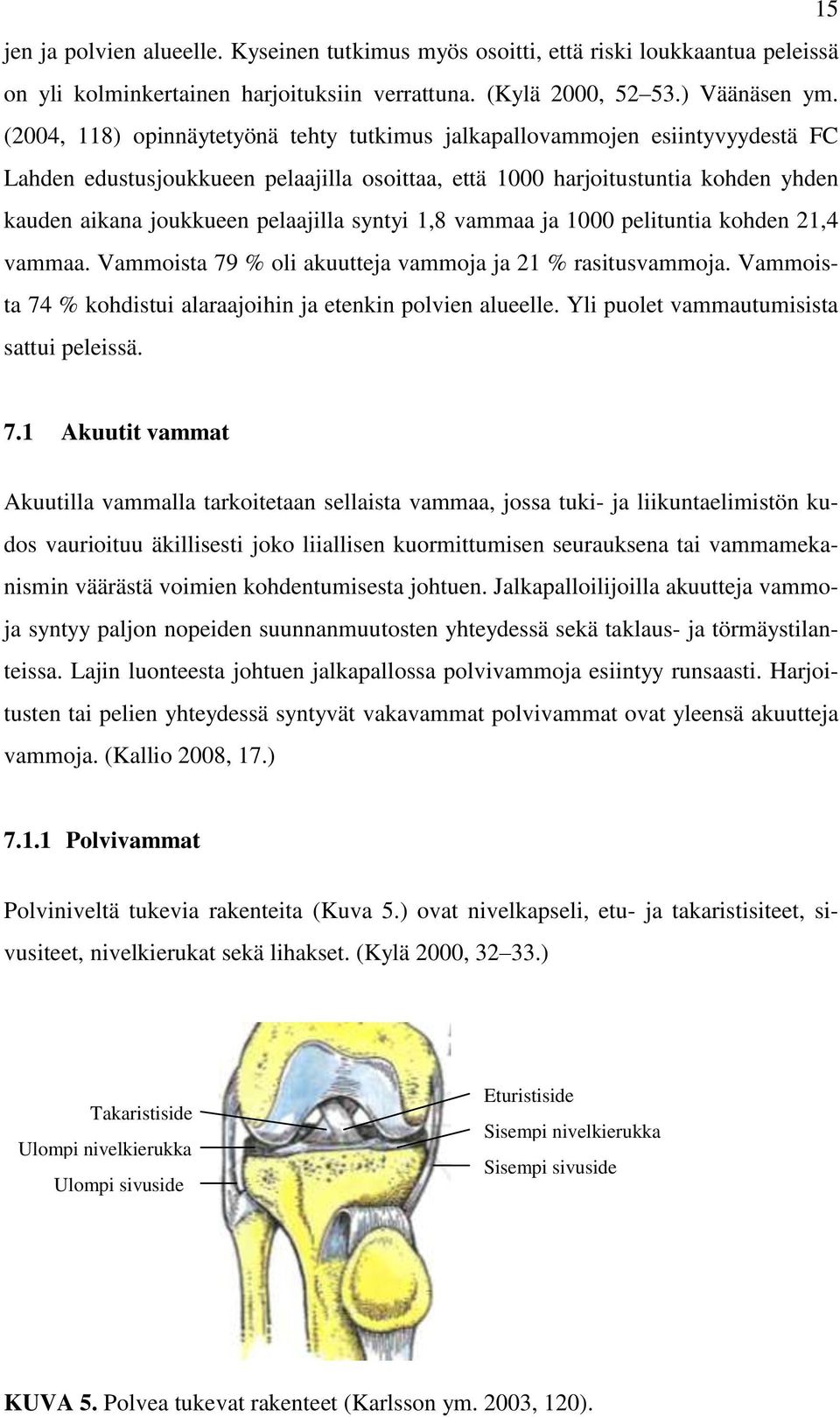 syntyi 1,8 vammaa ja 1000 pelituntia kohden 21,4 vammaa. Vammoista 79 % oli akuutteja vammoja ja 21 % rasitusvammoja. Vammoista 74 % kohdistui alaraajoihin ja etenkin polvien alueelle.