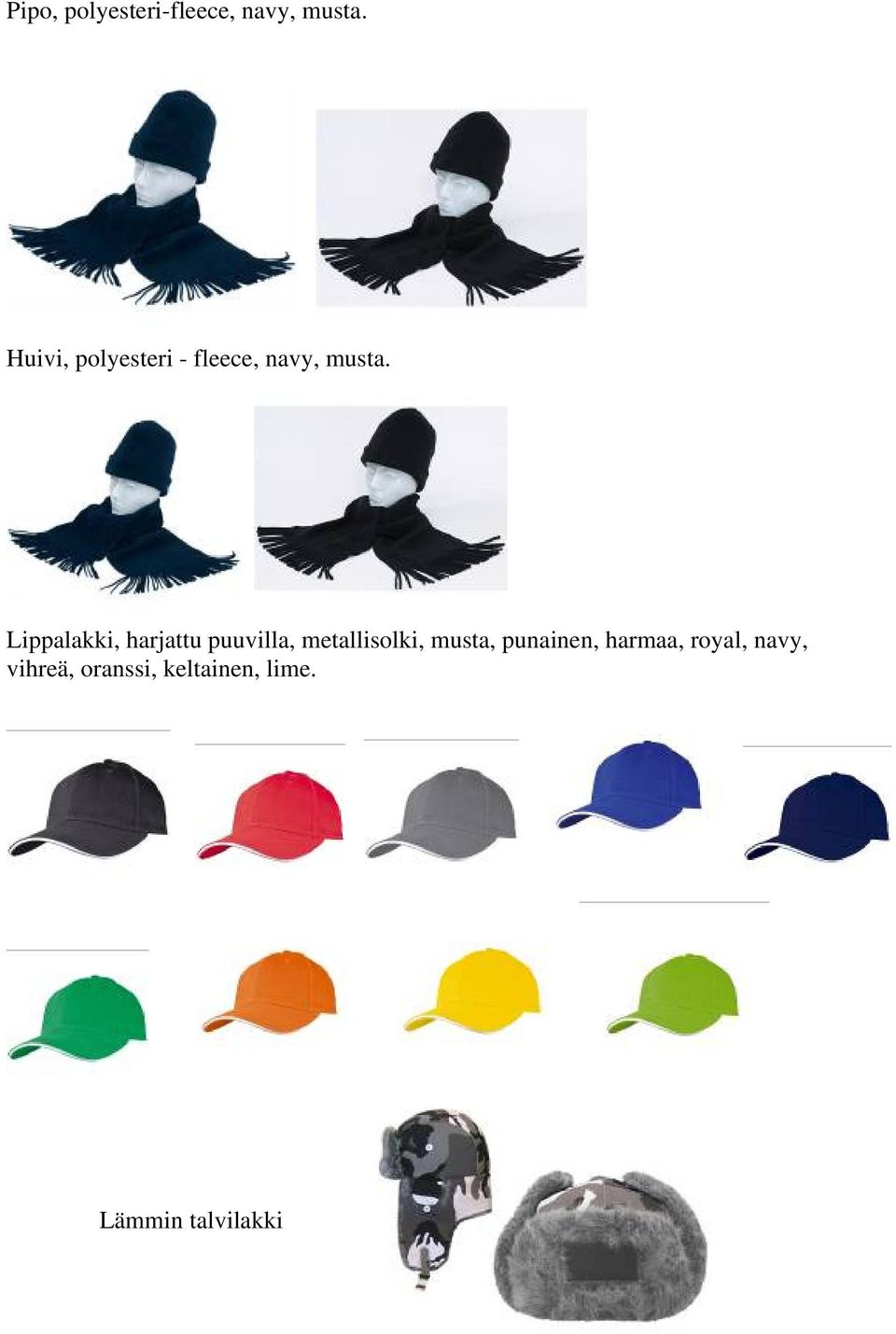 Lippalakki, harjattu puuvilla, metallisolki, musta,