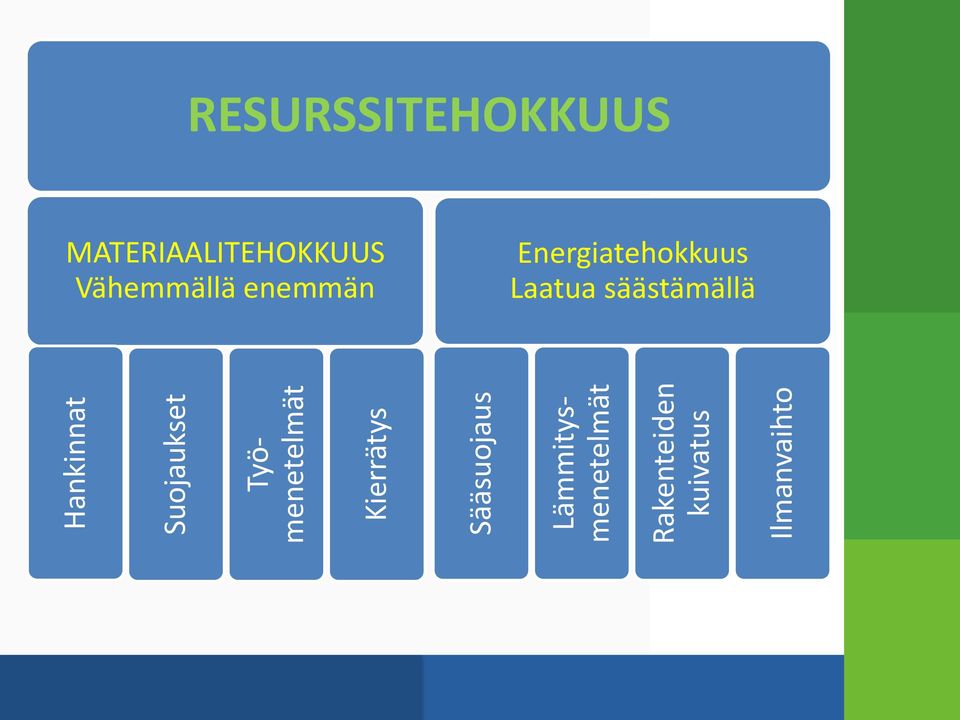 kuivatus Ilmanvaihto RESURSSITEHOKKUUS