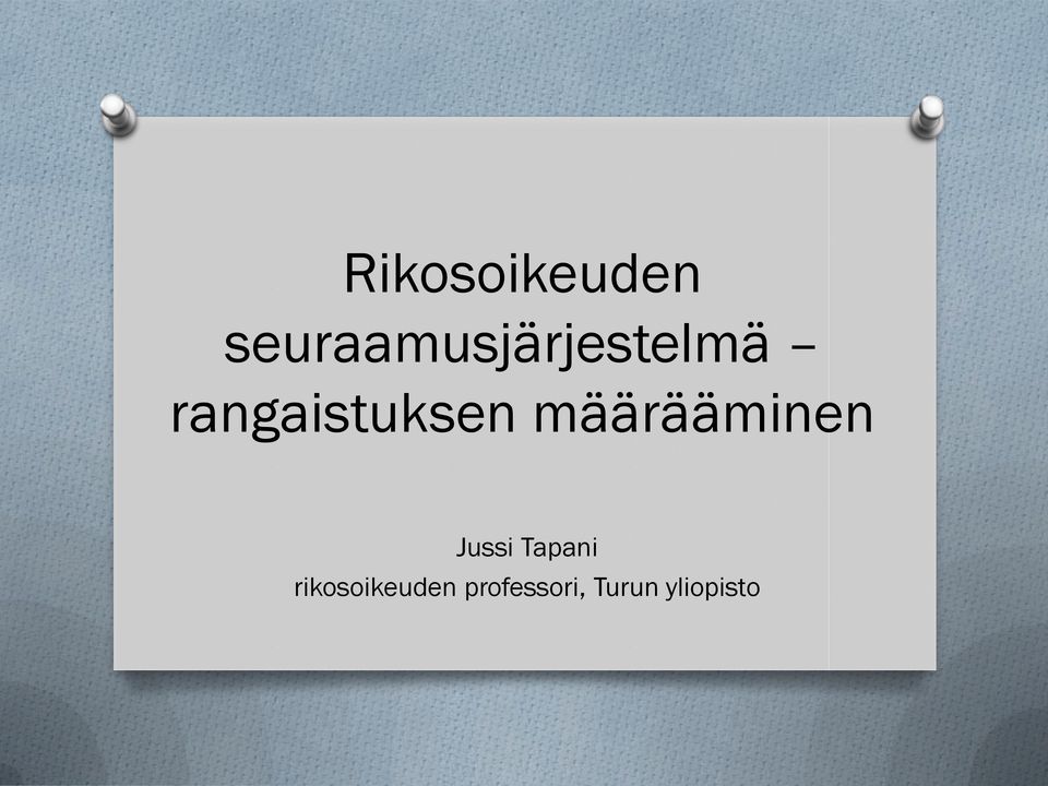 rangaistuksen määrääminen