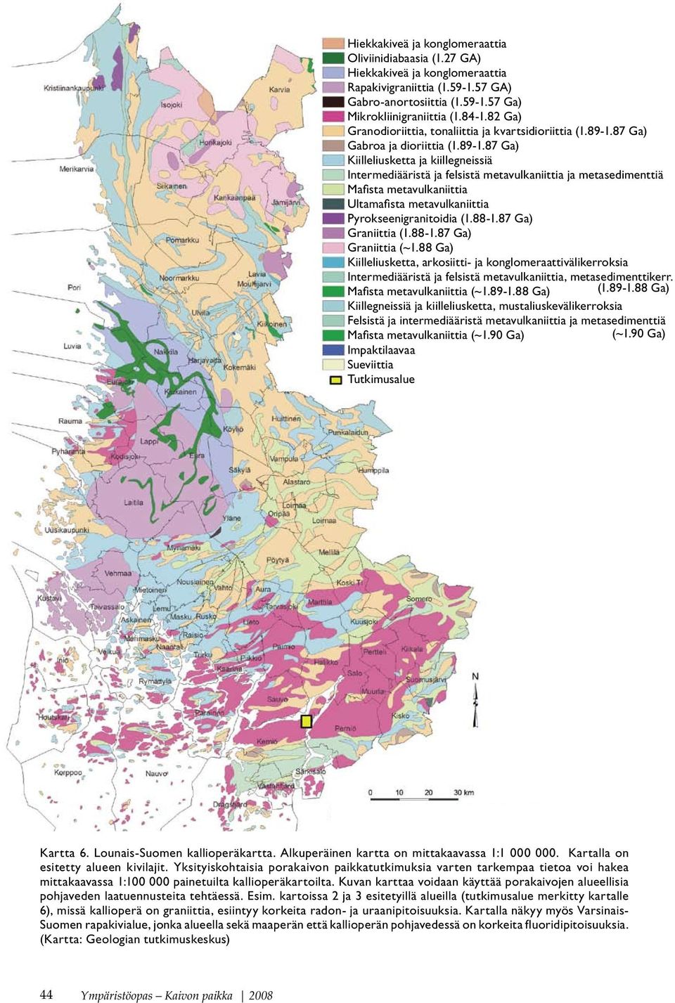 87 Ga) Gabroa ja dioriittia (1.89-1.