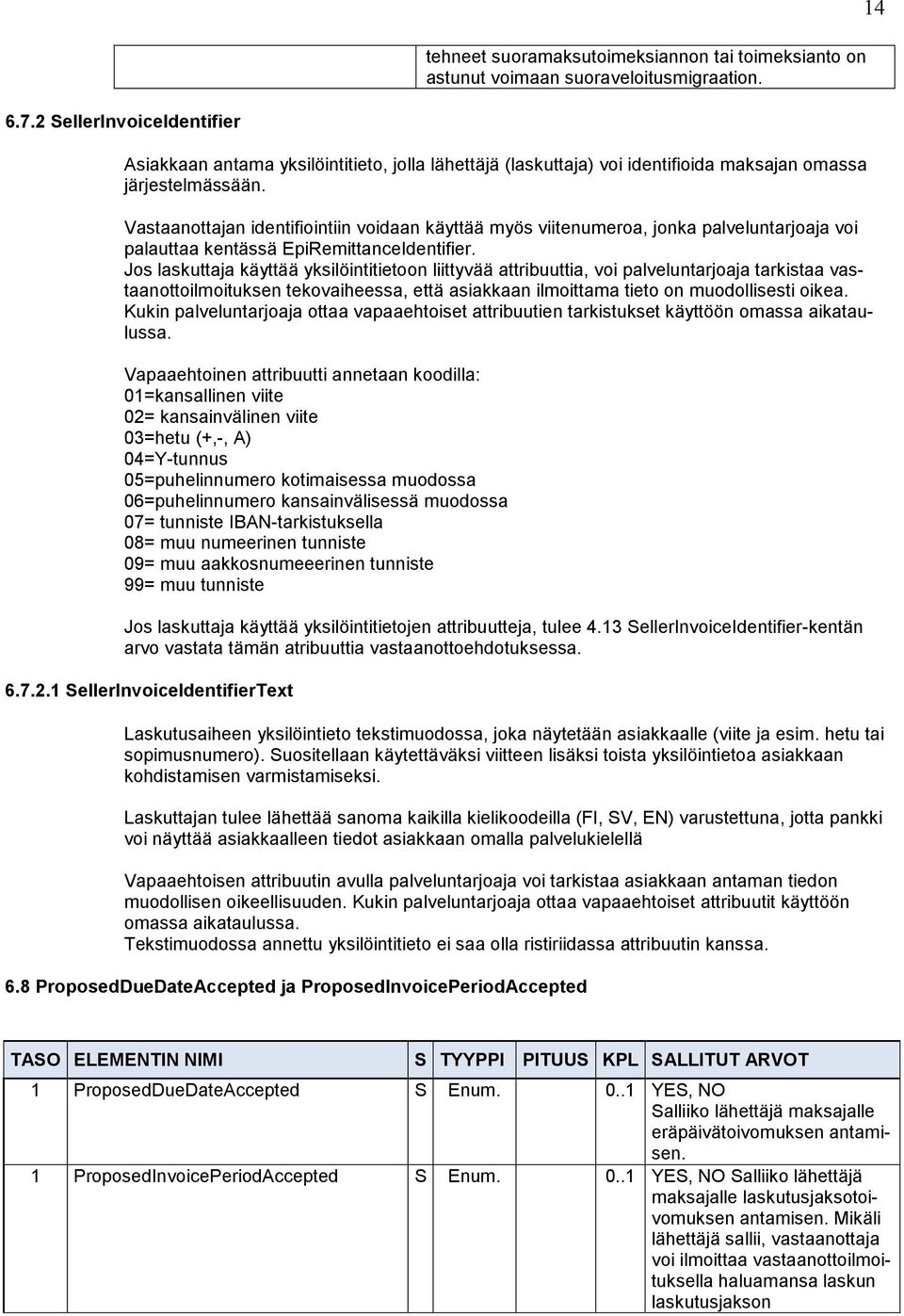 Vastaanottajan identifiointiin voidaan käyttää myös viitenumeroa, jonka palveluntarjoaja voi palauttaa kentässä EpiRemittanceIdentifier.