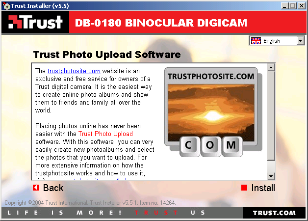 Trust Photo Upload Software Voit ladata valokuvia Trust PhotoSite -sivustoon tämän ohjelman avulla. (www.trustphotosite.com) Ulead Photo Explorer 8.