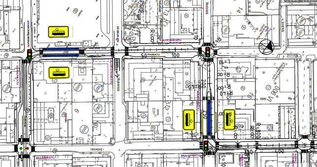 Infrastructure in OpenTrack Stops > Location based on the alignment > 55m long platform for each station Track > Speed based on documentation and following assumptions (curves, alignment and