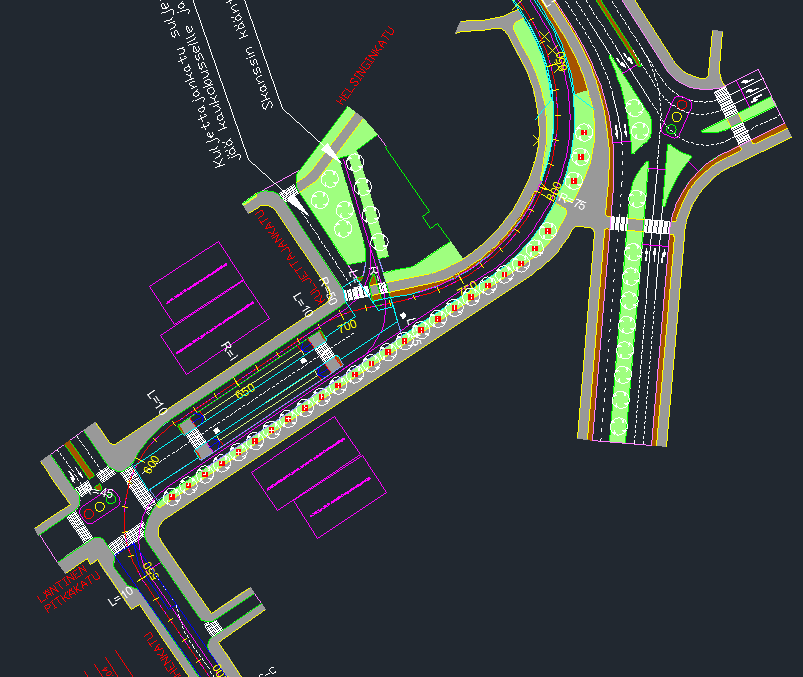 Turnback arrangement Arrangement at the terminus of line 2 in the city centre > Terminus at Matkakeskus next to