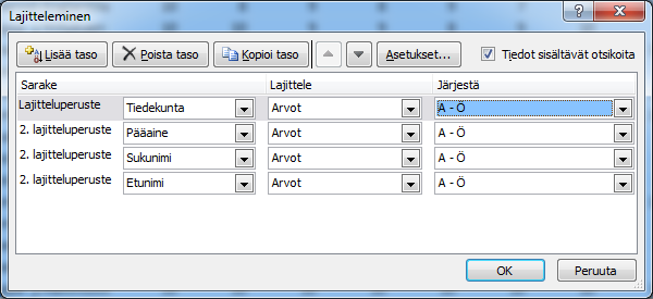 Tietojen