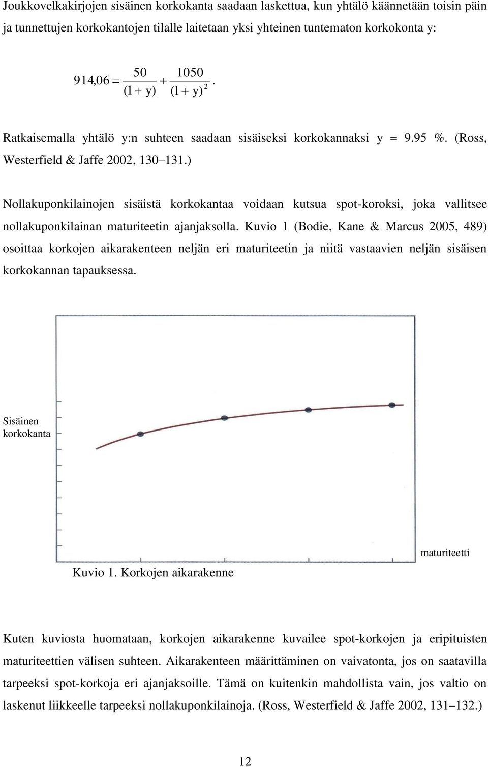 ) Nollakuponkilainojen sisäistä korkokantaa voidaan kutsua spot-koroksi, joka vallitsee nollakuponkilainan maturiteetin ajanjaksolla.