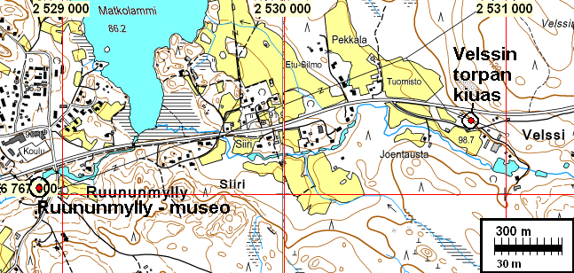 5 Alueiden kuvaus Ruununmylly-Velssi Ruununmyllyn vaha mylly on nyt museona. Alue on suuren osan matkaa varsin asuttua ja pihamaata.