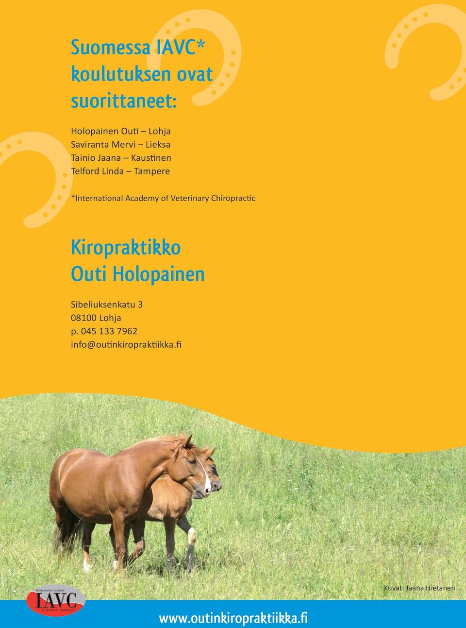 Chiropractic Kiropraktikko Outi Holopainen Sibeliuksenkatu 3 08100 Lohja p.