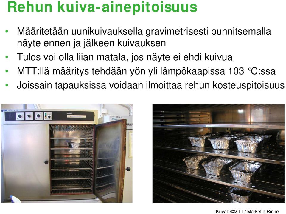 jos näyte ei ehdi kuivua MTT:llä määritys tehdään yön yli lämpökaapissa 103