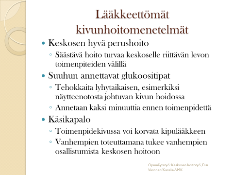 Keskosen kivunhoito