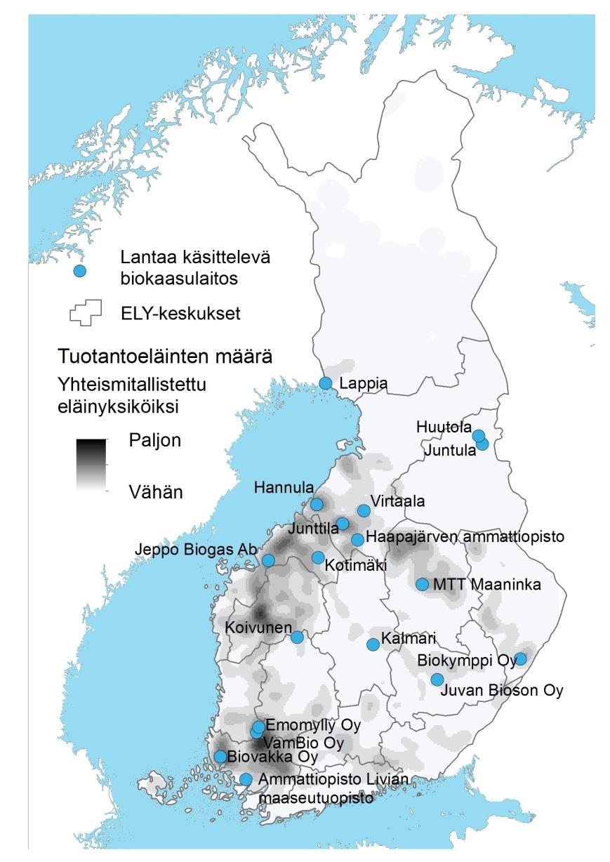 Biokaasu Biokaasuteknologialla hyödynnettäviä jakeita muodostuu Suomessa merkittävästi maataloudessa ja elintarviketeollisuudessa sekä jätevesien käsittelyn yhteydessä.