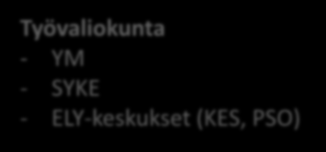 Uusi Valtsu: organisoituminen Työvaliokunta - YM - SYKE - ELY-keskukset (KES, PSO) Valtsu-koordinaattori Jätealan strateginen yhteistyöryhmä: YTP Kuntaliitto KKV