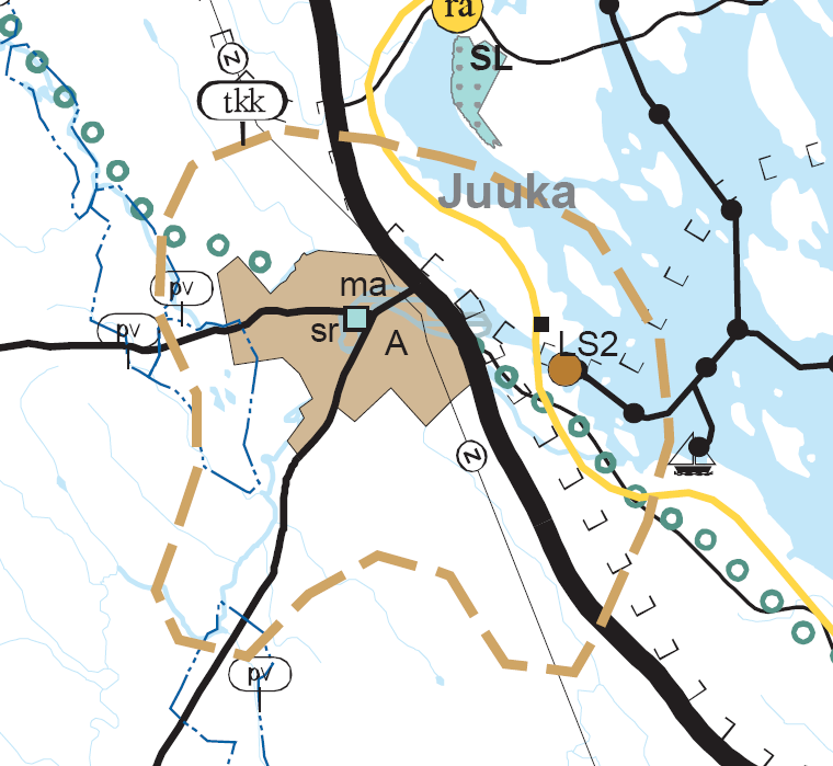 Kuva 1. Juuan kirkonkylän alue (tkk) Kuva 2.