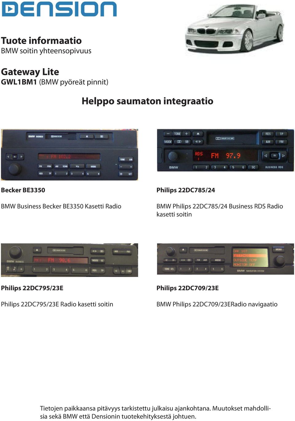 Business RDS Radio kasetti soitin Philips 22DC795/23E Philips 22DC795/23E Radio kasetti soitin